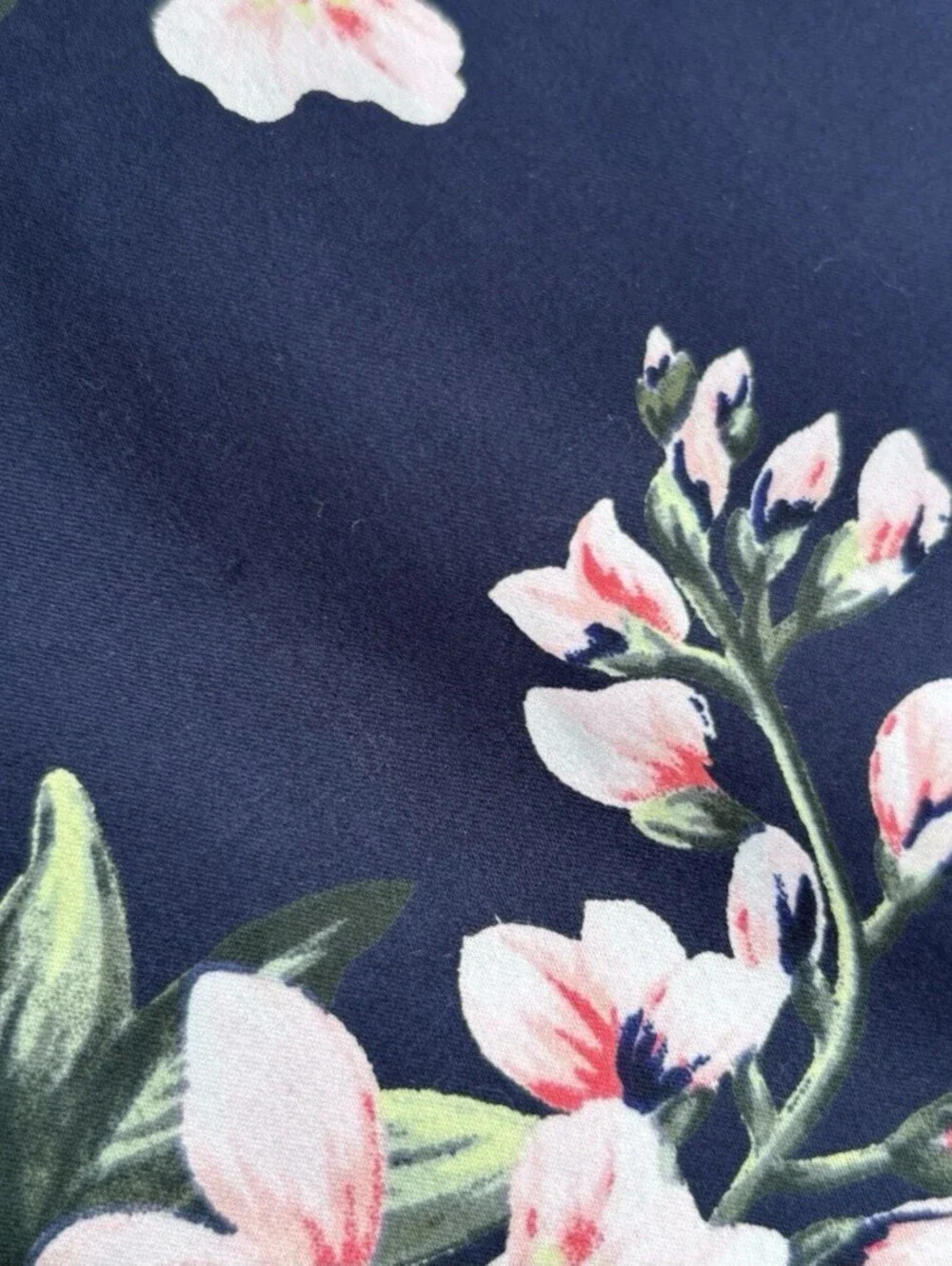 Victorias Secret Navy Pink Floral Lounge Pants With Contrasting White Side Band